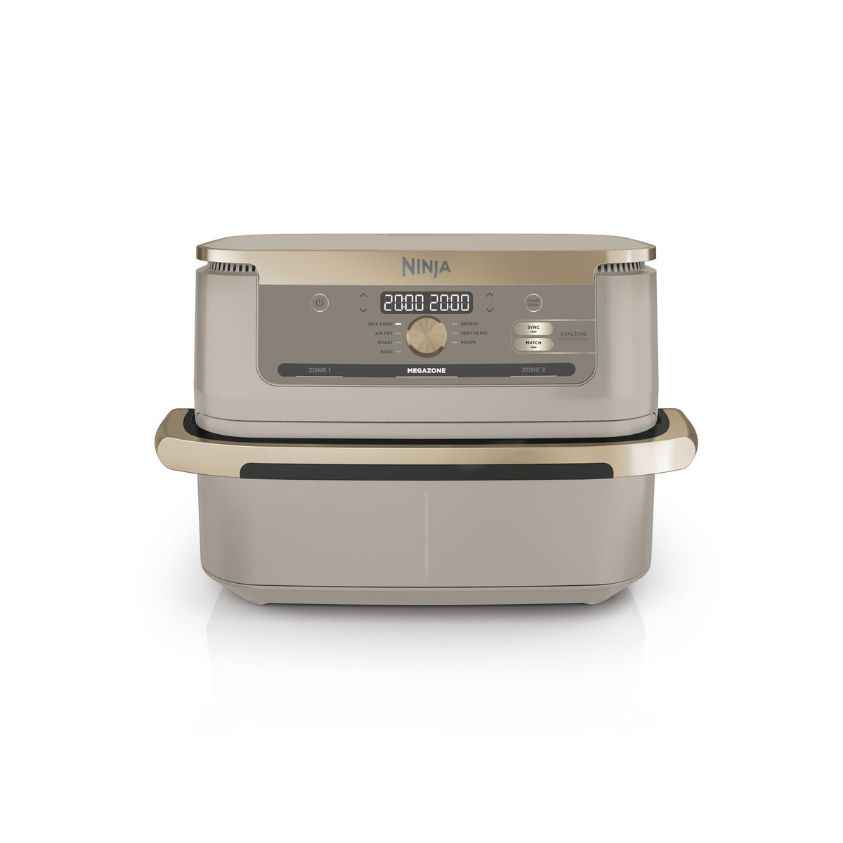 Heißluftfritteuse mit 2 Kochzonen, 10,4 L, 7-in-1, FlexDrawer, Stone/Gold