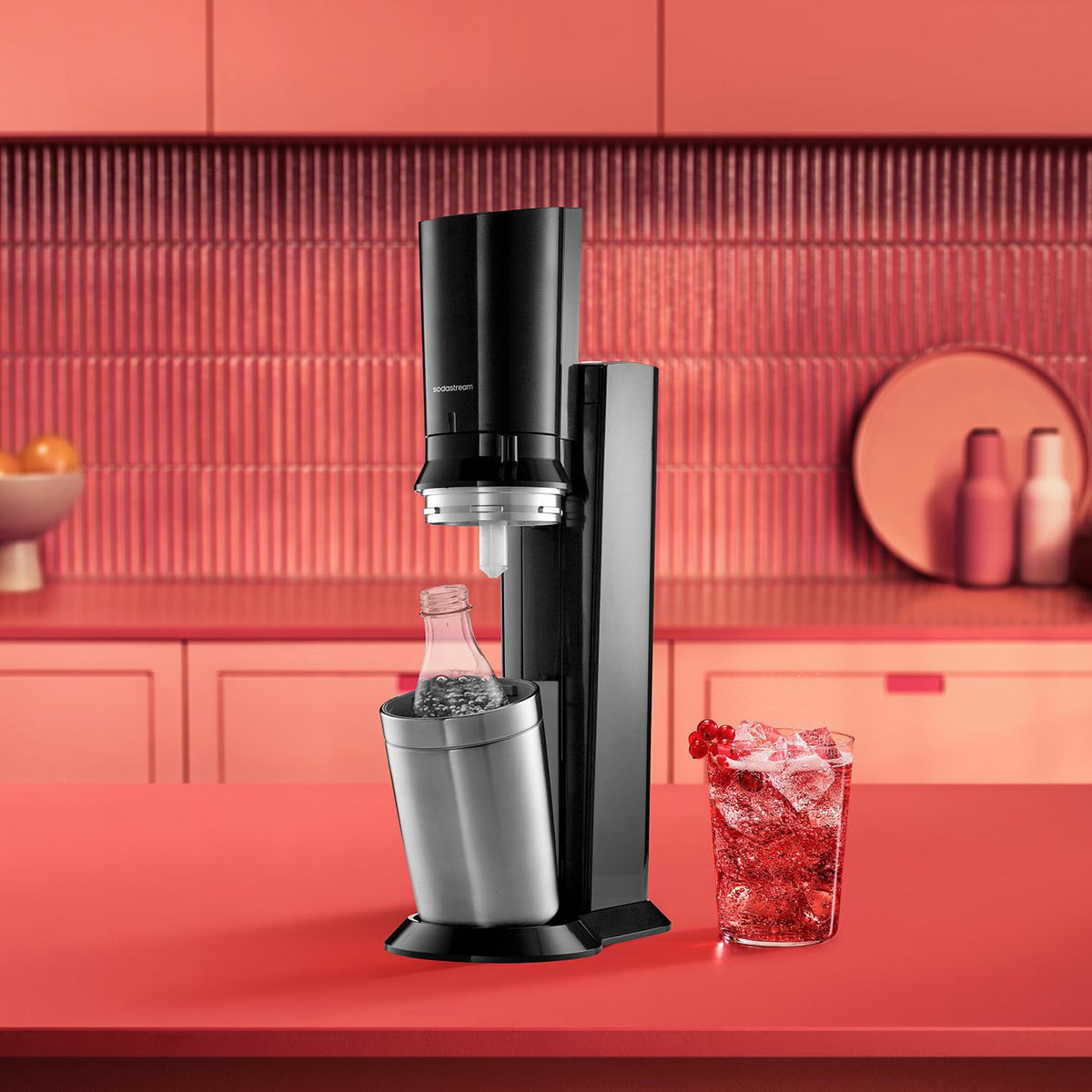 Wassersprudler mit 2 CO₂-Zylindern und 2 Glaskaraffen, 0,7 L, Quick Connect