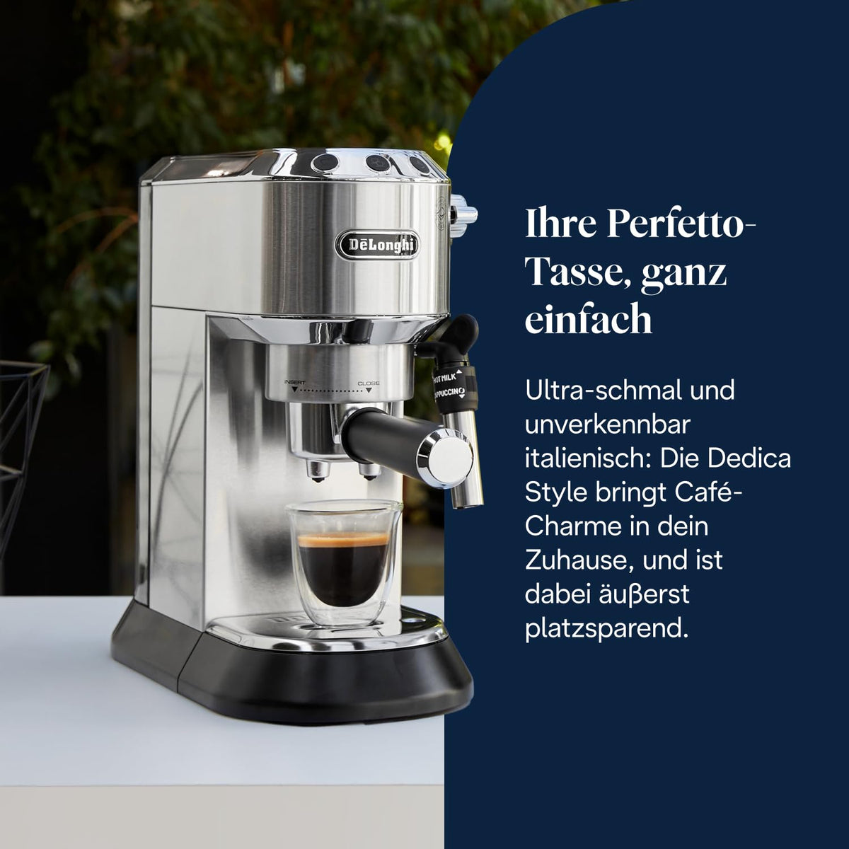 Siebträger-Espressomaschine mit manuellem Milchaufschäumer, 15 bar, Thermoblock, Metall