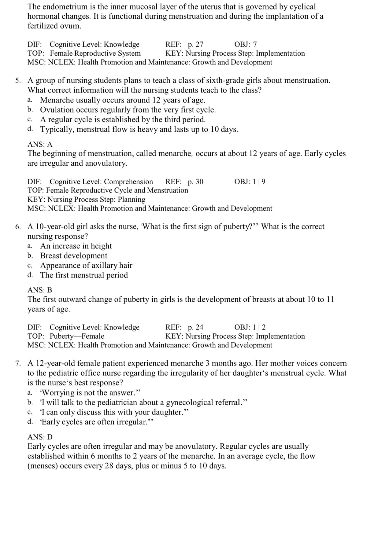 Testbank Introduction to Maternity and Pediatric Nursing, 9. Auflage von Leifer
