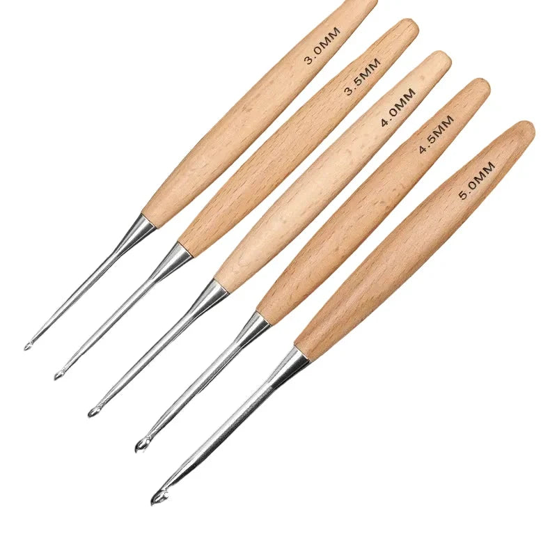 Garnzeit 13-teiliges Häkelnadel-Set aus Holz – Größen 3 bis 12 mm, polierter Griff