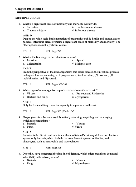 Testbank Pathophysiology, 9. Auflage von McCance & Huether