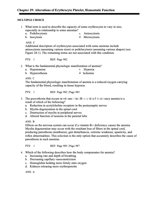 Testbank Pathophysiology, 9. Auflage von McCance & Huether