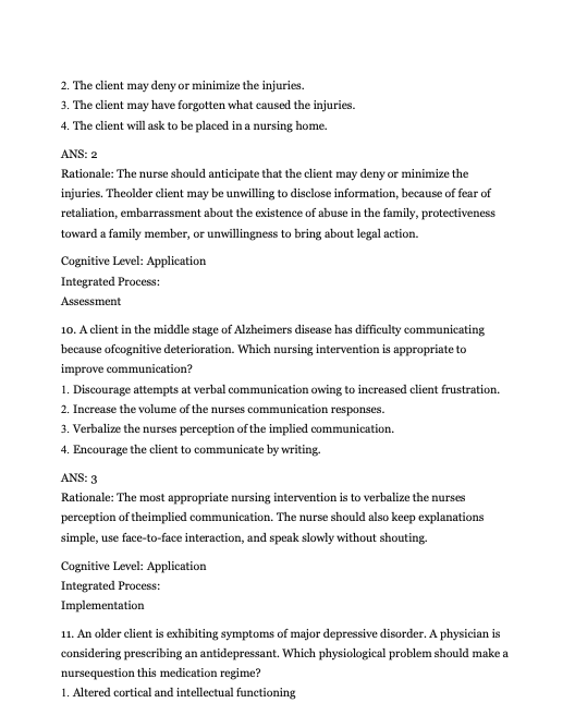 Testbank Essentials of Psychiatric Mental Health Nursing: Concepts of Care in Evidence-Based Practice, 8. Auflage von Morgan & Townsend