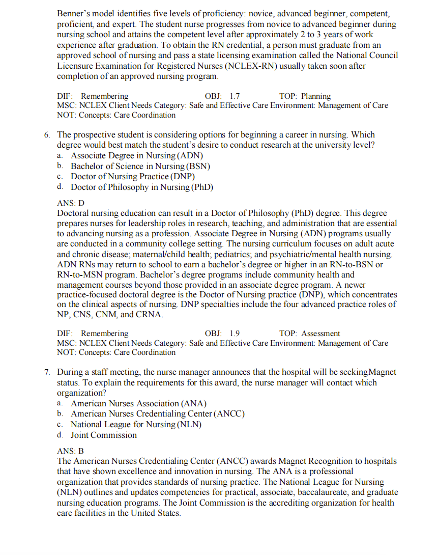 Testbank Fundamentals of Nursing: Active Learning for Collaborative Practice, 3. Auflage
