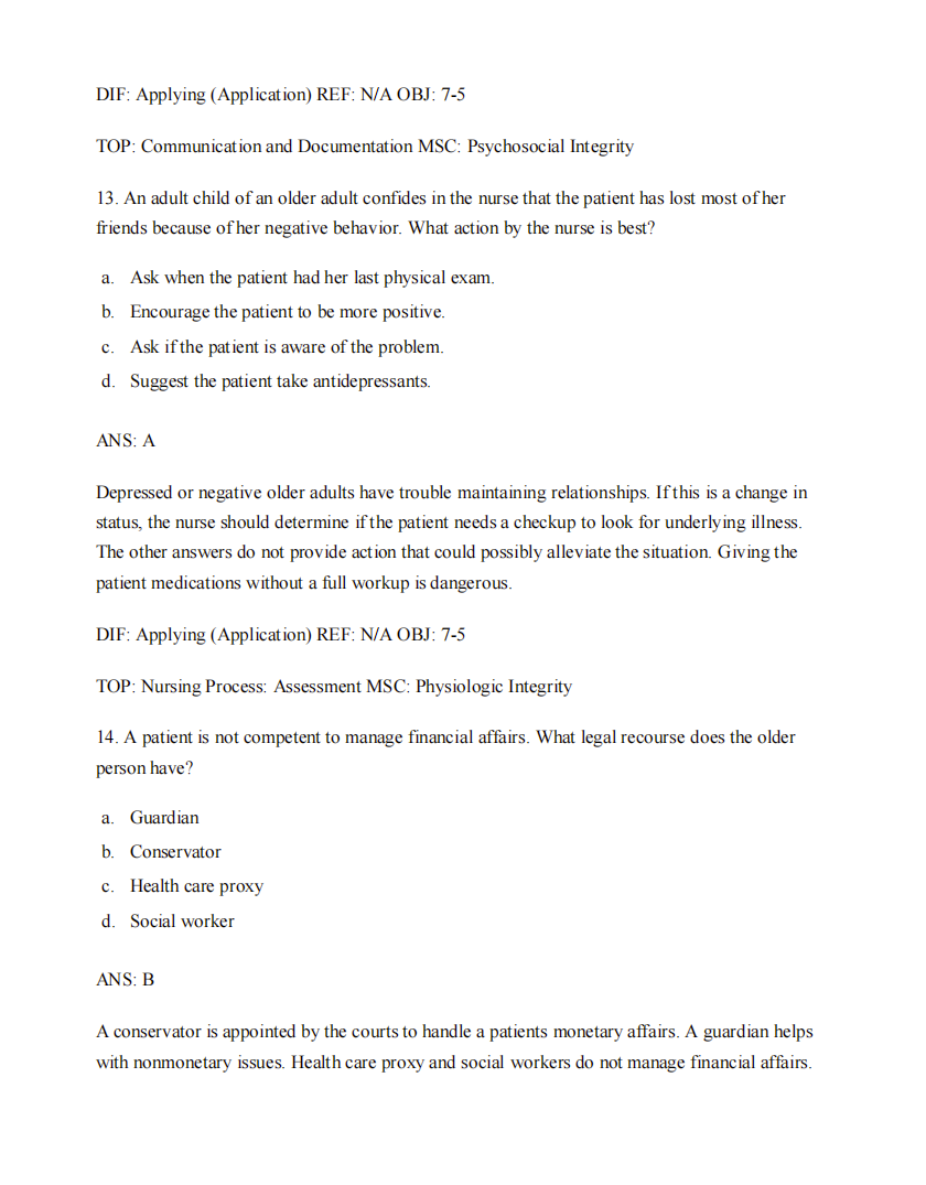 Testbank Gerontological Nursing, 10. Auflage von Charlotte Eliopoulos
