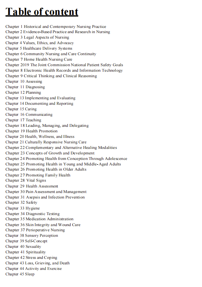 Testbank Kozier & Erb’s Fundamentals of Nursing, 11. Auflage