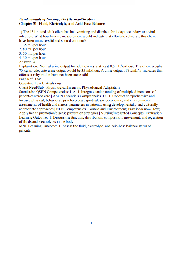 Testbank Kozier & Erb’s Fundamentals of Nursing, 11. Auflage