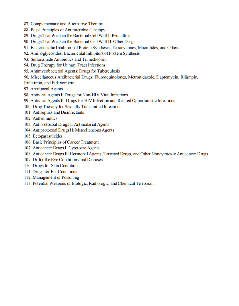 Testbank Lehne’s Pharmacology for Nursing Care, 12. Auflage