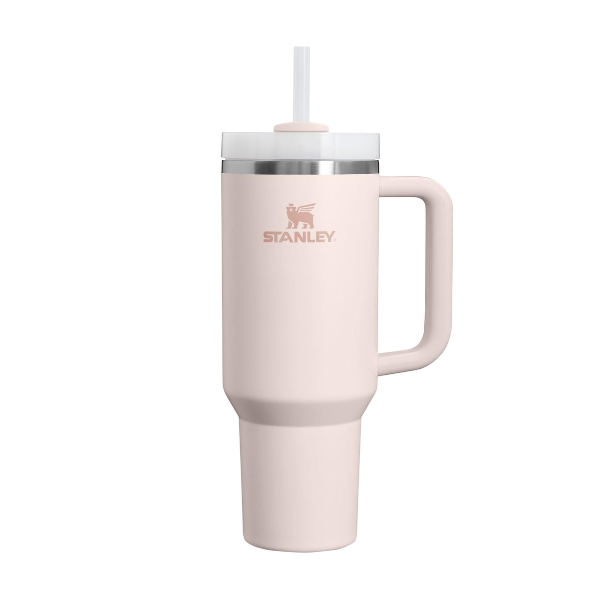 Trinkbecher mit Deckel und Strohhalm, 1,18 L, vakuumisoliert, Edelstahl, Rose Quartz