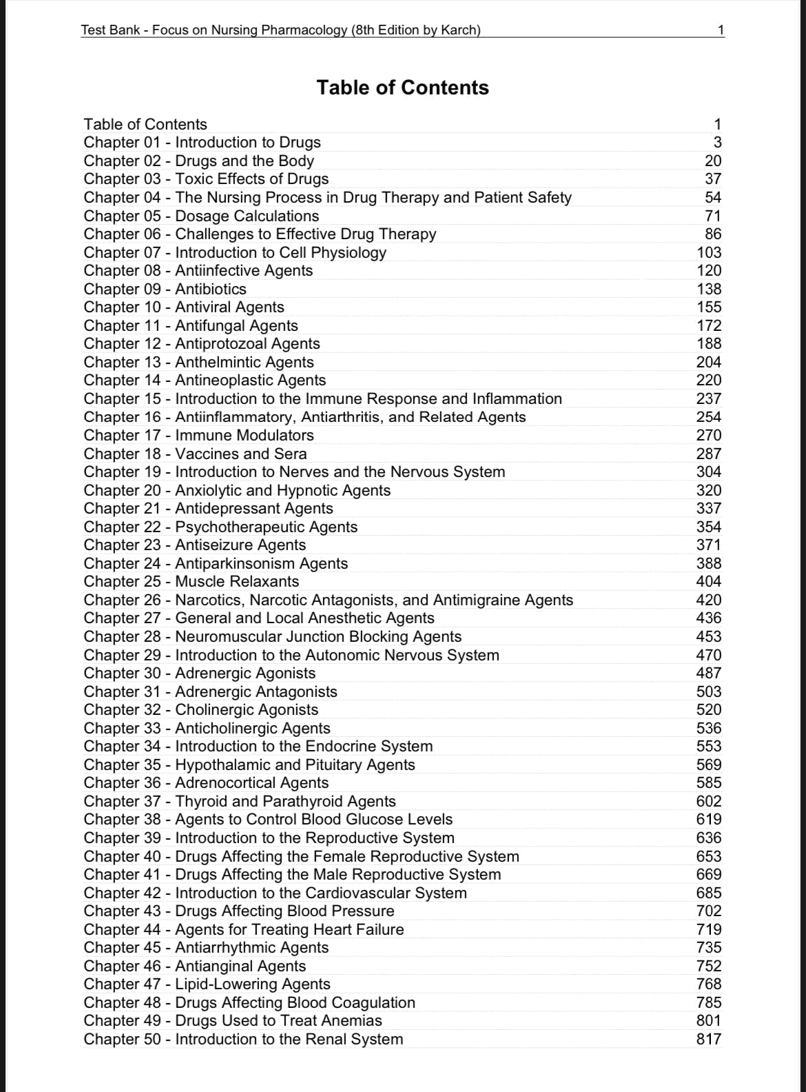 Testbank Focus on Nursing Pharmacology, 8. Auflage von Amy M. Karch