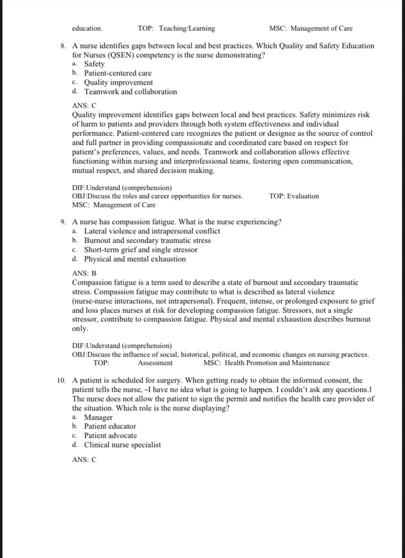 Testbank Fundamentals of Nursing, 11. Auflage von Potter & Perry