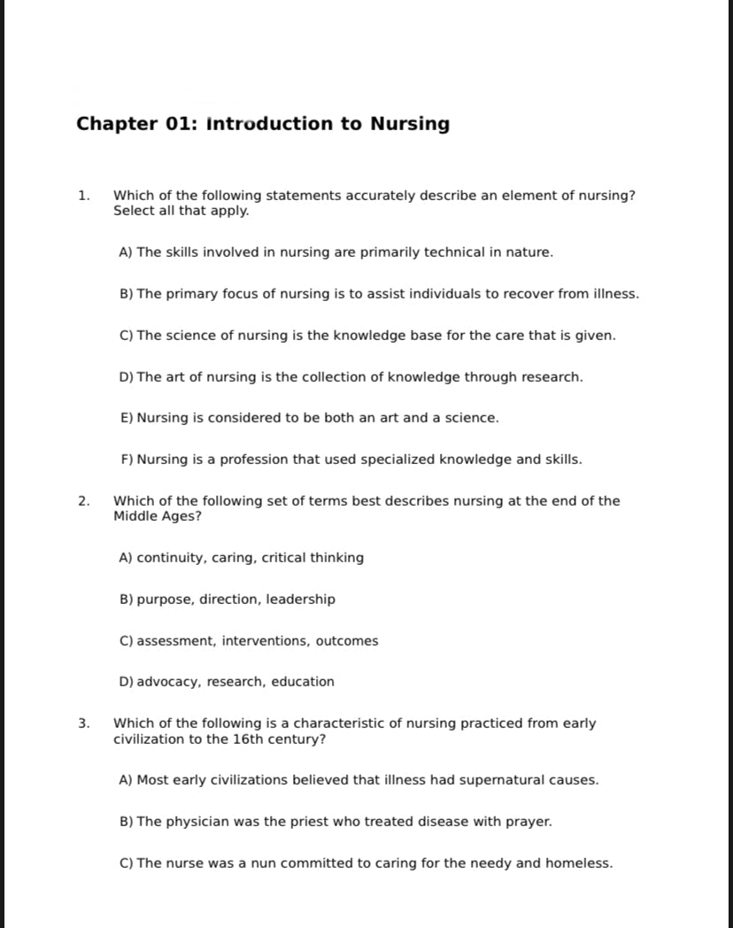 Testbank Fundamentals of Nursing, 10. Auflage von Taylor