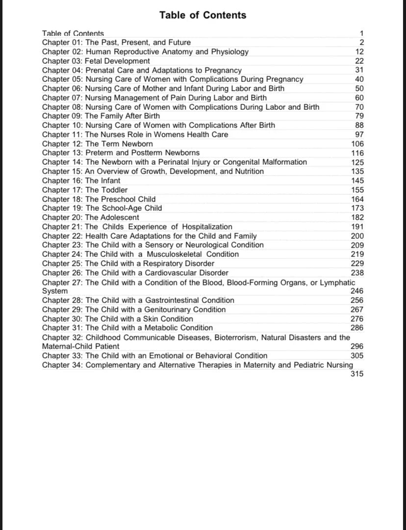 Testbank Introduction to Maternity and Pediatric Nursing, 7. Auflage von Leifer