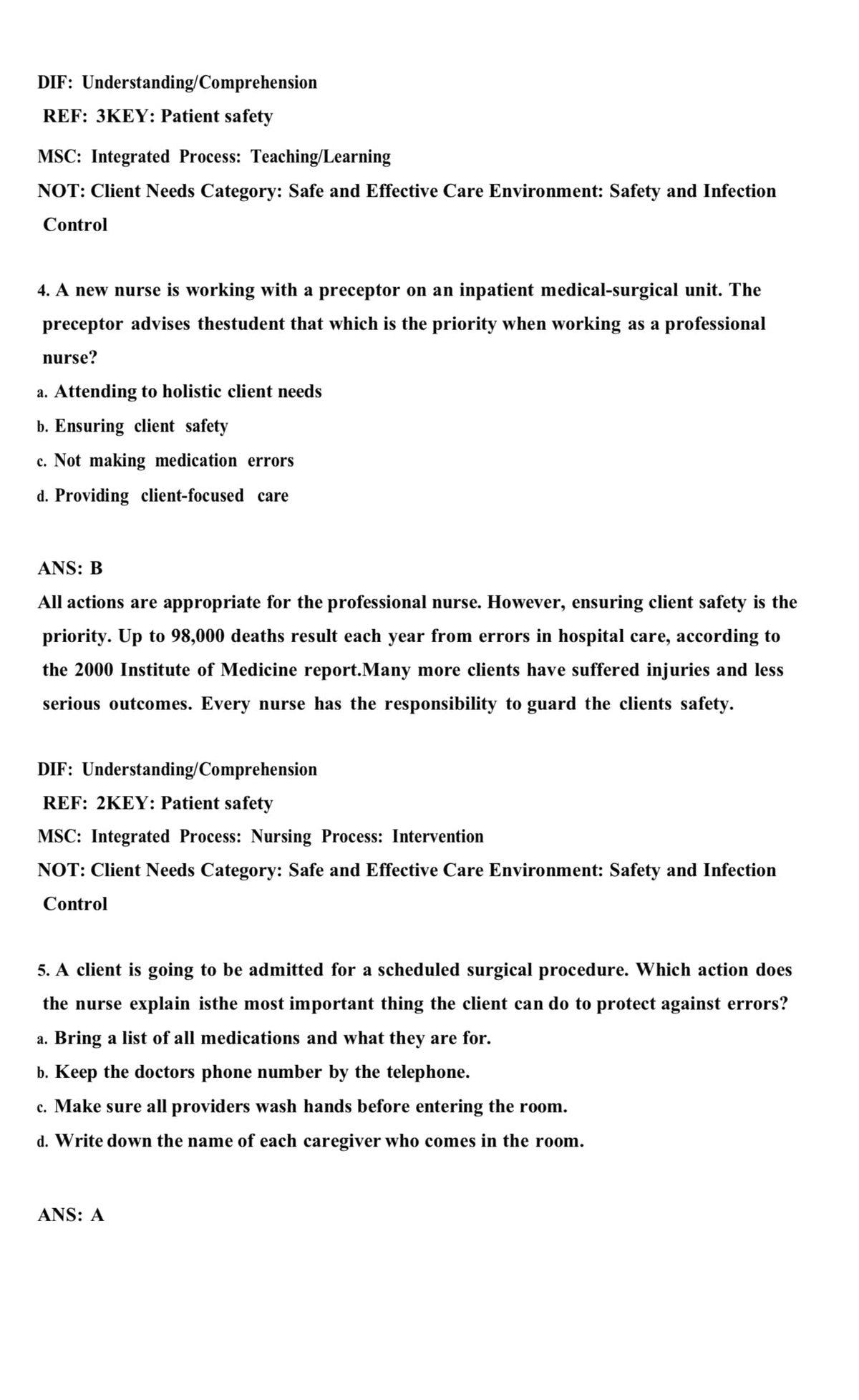 Testbank Medical-Surgical Nursing: Concepts for Clinical Judgment and Collaborative Care, 11. Auflage von Ignatavicius